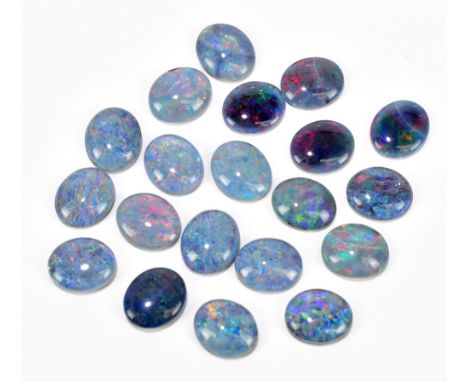 OPAL; twenty oval triplet cabochons, each 12mm x 10mm.