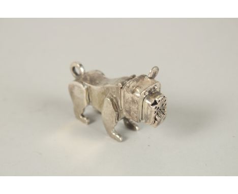 A SILVER PLATED ART DECO DOG VESTA.