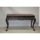 A VERY GOOD CHINESE ALTAR TABLE OR SIDE TABLE, 19TH CENTURY, POSSIBLY ZITAN OF HUANGHALI, with a