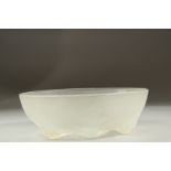 A VERLYS OPALESCENT GLASS BOWL. Etched. 22cms diameter.