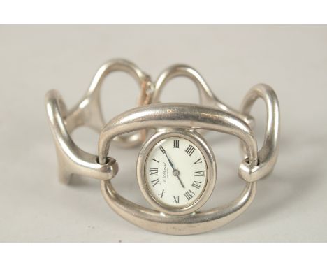 A CHOPARD SILVER .925 WRISTWATCH. No. 5030 33717. In a Chopard box.