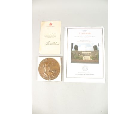 CORPORAL ALBERT LUKE CAREY 78457. ROYAL ARMY MEDICAL CORPS who died on 8th October 1918, aged 29. BRONZE DEATH PLAQUE and SCR