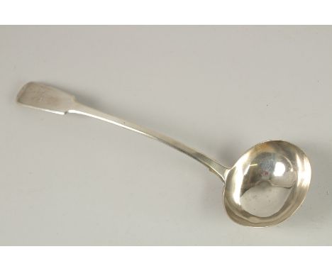 A VICTORIAN FIDDLE PATTERN SOUP LADLE. London 1839.