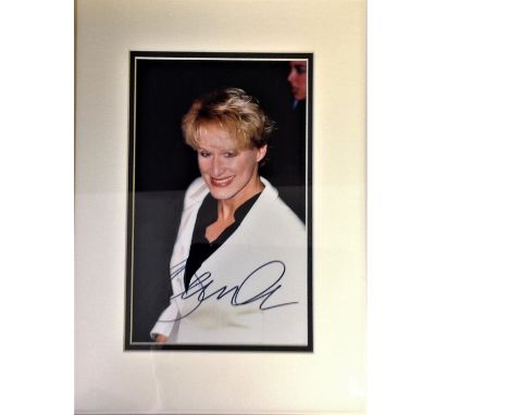 Glen Close 13x10 framed and mounted signed colour photo. Glenn Close (born March 19, 1947) is an American actress, singer and