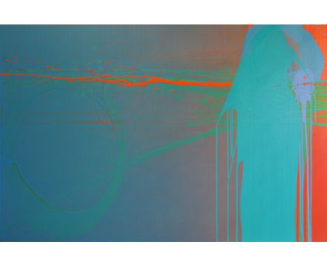 ‘Tenacity II‘ acrylic on canvas 1010 x 1520mm by Charlotte Cornish (born 1967), image extended/painted around the edges of th