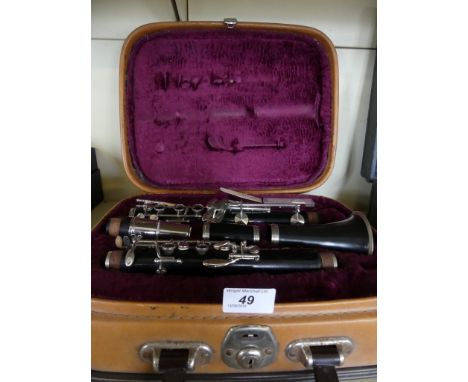 A cased Corton Czechoslovakian clarinet 