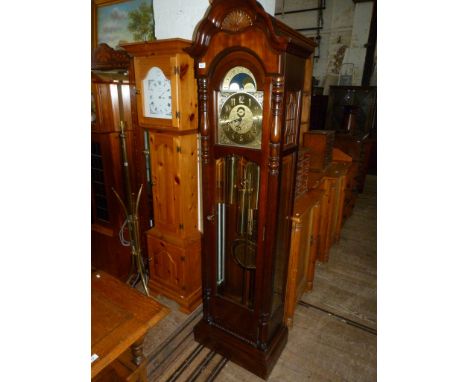 A good quality reproduction Sligh mahogany cased longcase clock