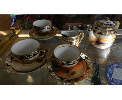 A Noritake sunset pattern tea service CONDITION REPORT: Some wear to gilding and slight surface marks throughout 