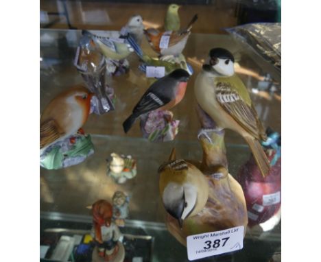 A collection of nine various Royal Worcester and other models of birds