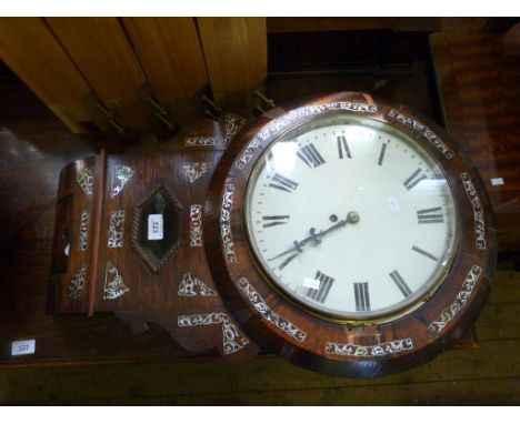 A late 19th Century mother of pearl inlaid rosewood American wall clock.