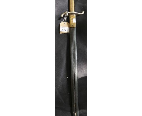 An Imperial German S1871 bayonet, late 19th Century 47.5cm straight single edged blade, re-curving quillon, brass grip, compl