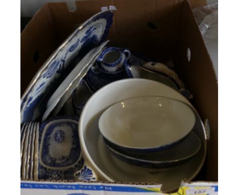 A collection of Booths Real Old Willow pattern dinnerware's together with a quantity of Copeland Spode blue Italian teawares 