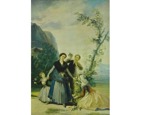 The Flower Sellers, 19th century oleograph after Francisco de Goya (Spanish 1764-1828), Boats at Anchor, early 20th century w