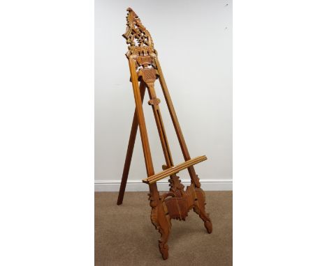 Large Rococo style hardwood picture easel, H186cm  Condition Report Click here for further images, condition, auction times &