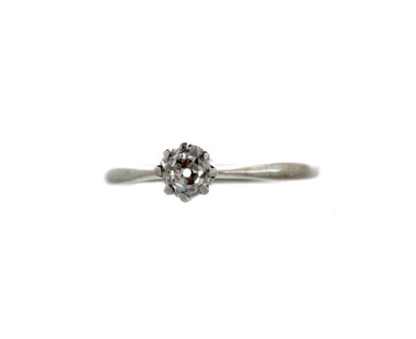 OLD CUT DIAMOND SOLITAIRE RING, set with an old cut diamond of approximately 0.50 carats, unmarked, size N, 1.5g