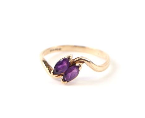 A 9ct gold amethyst set ring, approx UK size 'M', 1.6g.