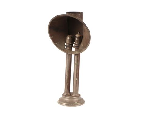 An early 20th century twin column student's lamp, 39cms high.