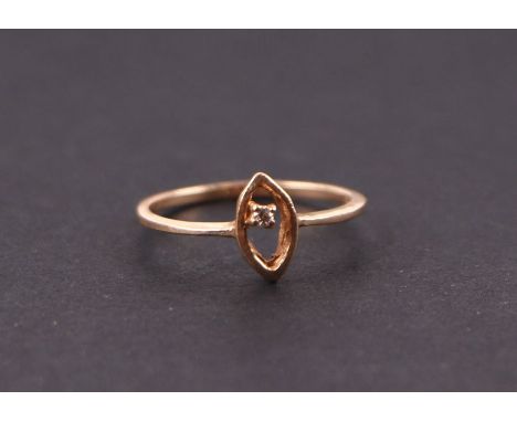 A 14ct gold diamond set ring, approx UK size 'P', 1.6g.