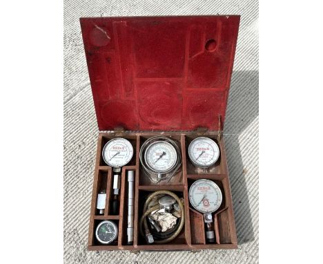 A REDeX test kit comprising compression gauge, thermo tester, engine testometre, diesel compression gauge and other gauges an