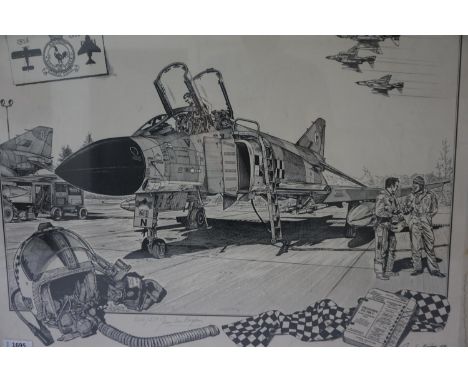 JEAN LUC BEGHIM
McDonnell Douglas FG MK1 Phantom, limited edition signed by the artist print, number 206/250, 45cm x 57cm 