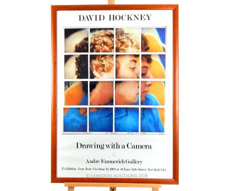 A David Hockney exhibition poster 'Drawing with a Camera', Andre Emmerich Gallery 1982, printed by Petersburg Press, London, 