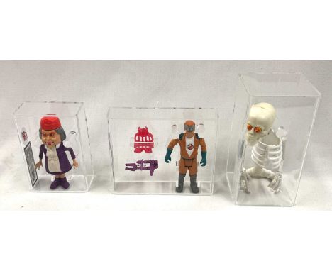 Kenner vintage Graded Real Ghostbusters figures x 3 including Haunted Humans Granny Gross Ghost UKG graded 80% figure 80 pain