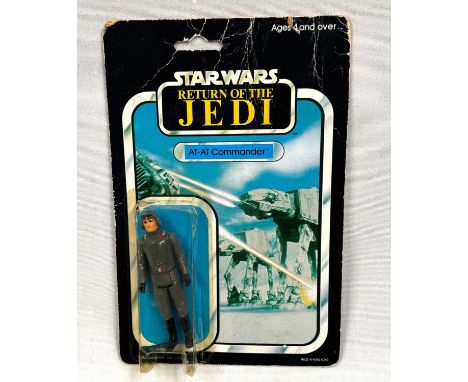 Palitoy Star Wars vintage Return of the Jedi AT-AT Commander 3 3/4" figure, Mint complete, within Fair (cracked and yellow) b
