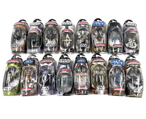Hasbro Star Wars Titanium Series Die-cast Vehicles x 16 including Imperial Attack Cruiser, Swamp Speeder, Darth Maul's Sith S