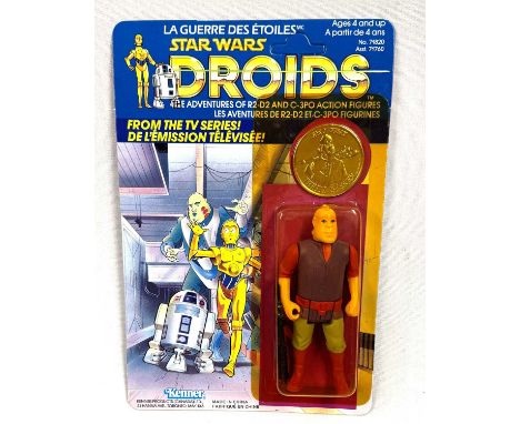 Kenner Canada Star Wars vintage Droids Jord Dusat 3 3/4" figure, Mint, within Fair (hole to top, (figure and weapon cannot be
