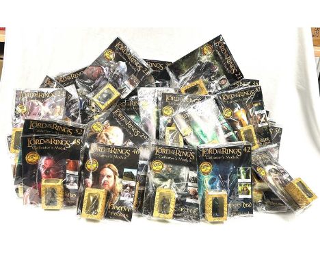 Eaglemoss Lord of the Rings Die-cast figures and magazines x 55 including numbers 21, 23 to 26, 29, 31 to 54 and 56 to 80, al