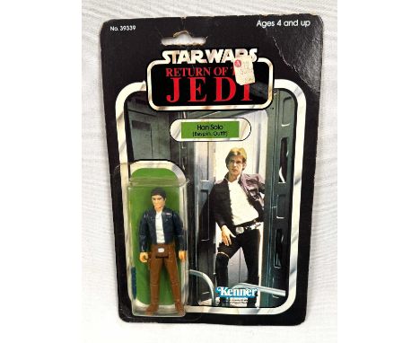 Kenner Star Wars vintage Return of the Jedi Han Solo Bespin 3 3/4" figure, Mint, within Good (light dent) bubble, upon Fair (