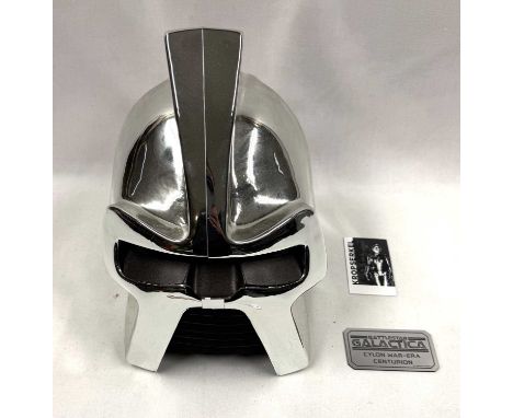 Kropserkel Battlestar Galactica Cylon 1:1 scale Prop Replica Helmet, Near Mint, with plaque.