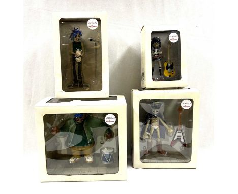 Kid Robot Gorillaz white series vinyl figures set of 4 including 2D, Russel Hobbs, Murdoc Nicalls and Noodle, all Mint comple
