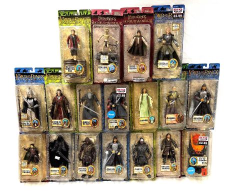 Toy Biz Lord of the Rings 6" figures x 17 including Lurtz, Legolas, Frodo, Aragorn King of Gondor, Gollum and other character