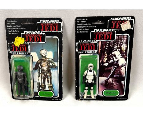 Palitoy Star Wars vintage Tri-Logo 3 3/4" resealed figures x 2 including Zuckuss, Excellent complete, RESEALED within Good bu