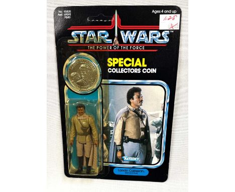 Kenner Star Wars vintage The Power of the Force Lando Calrissian General Pilot 3 3/4" figure, Mint, within Excellent (yellowe