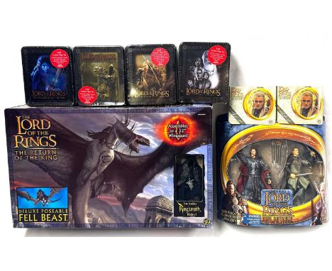 Selection of Lord of the Rings collectables and figures including Toy Biz Deluxe Posable Fell Beast figure set, within Good s