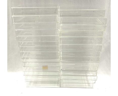 Acrylic slide bottom cases for 3 3/4" Carded figures x 29 suitable for vintage &amp; modern Star Wars figures, all generally 