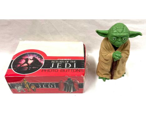 Adam Joseph Industries Star Wars vintage Return of the Jedi Photo Buttons cellophane sealed counter display box, Good Plus, K