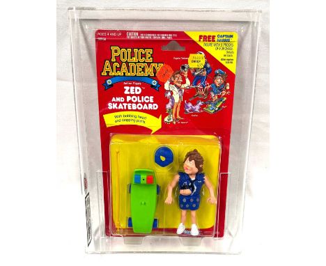 Kenner Police Academy Zed with Police Skateboard figure UKG graded 80% Card 80 Bubble 85 Figure 90.