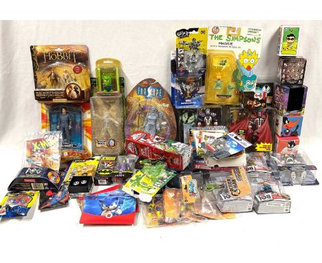 Large quantity of TV &amp; Film related action figures including Spawn, Lord of the Rings, Farscape, Doctor Who, The Simpsons
