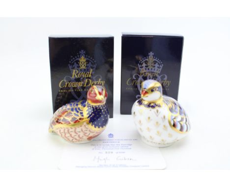 A Royal Crown Derby paperweight - Partridge, number 529 of a limited edition of 4,500, hand signed in gold by Louise Adams an