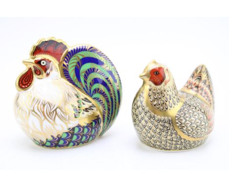 A Royal Crown Derby paperweight, Farmyard Cockerel, number 289 of a limited edition of 5,000, hand signed on the base in gold
