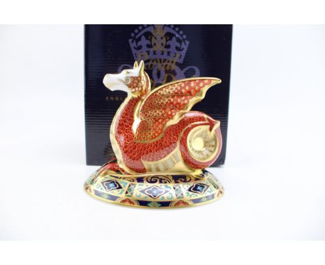 A Royal Crown Derby paperweight, The Wessex Wyvern, 13cm high, based on the fabled winged dragon of Wessex and the fourth in 