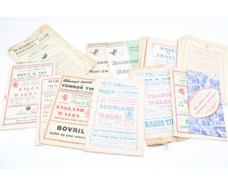 A collection of 1940s &amp; 1950s Rugby programmes with related newspaper cuttings  good condition