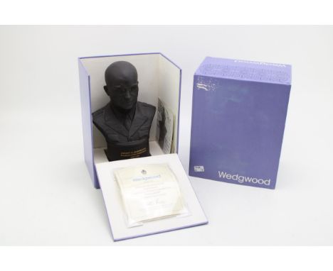 A boxed Wedgwood Black Basalt 'The Eisenhower Bust', modelled in the Wedgwood Studios 1970. Limited edition No. 2225 of 5000.