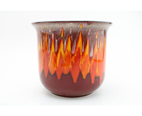 A large Poole Pottery planter / jardinaire with abstract design. Signed by Jackie Moulton Height 15cm. Diameter 17.5cm.  Of f