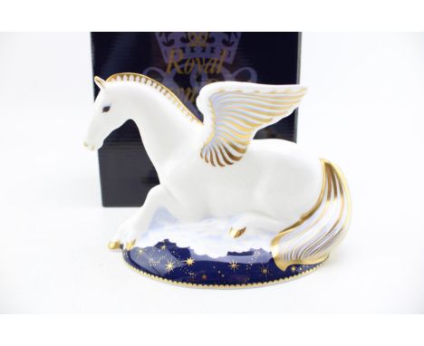 A Royal Crown Derby paperweight, Pegasus, 12cm high, the first of a pair of Mythical Beasts exclusive to Goviers of Sidmouth,