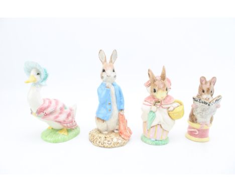 Large Beswick Ware Beatrix Potter figures to include Pete and the Red Pocket Handkerchief, Mrs Rabbit and The Tailor of Glouc