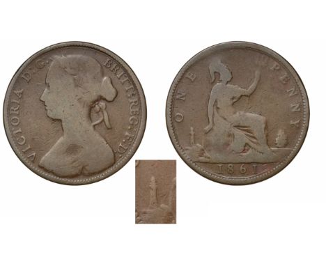 Victoria (1837-1901), bronze Penny, 1861, toothed borders, laureate head bust in bodice facing left, L. C. WYON signature rai